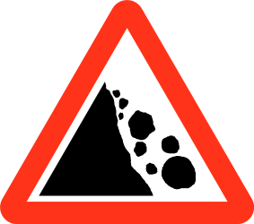 Traffic sign of Bangladesh: Warning for falling rocks