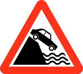 Traffic sign of Bangladesh: Warning for a quayside or riverbank